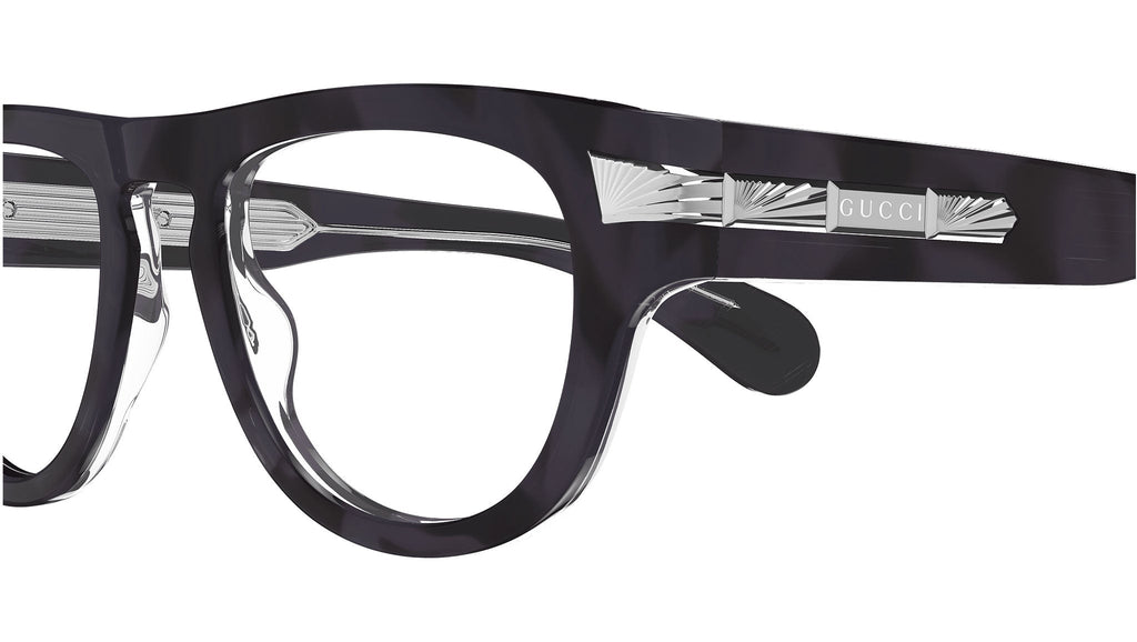 Occhiali da vista GUCCI GG1519O Shiny opal grey and black havana