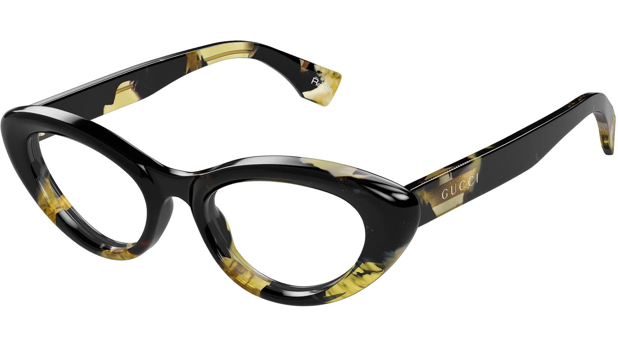 Occhiali da vista GUCCI GG1749O Spotted black and pearled gold havana