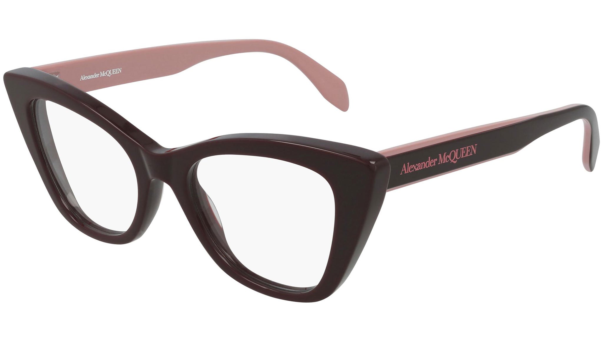 Occhiali da vista ALEXANDER MCQUEEN AM0305O Shiny solid dark burgundy