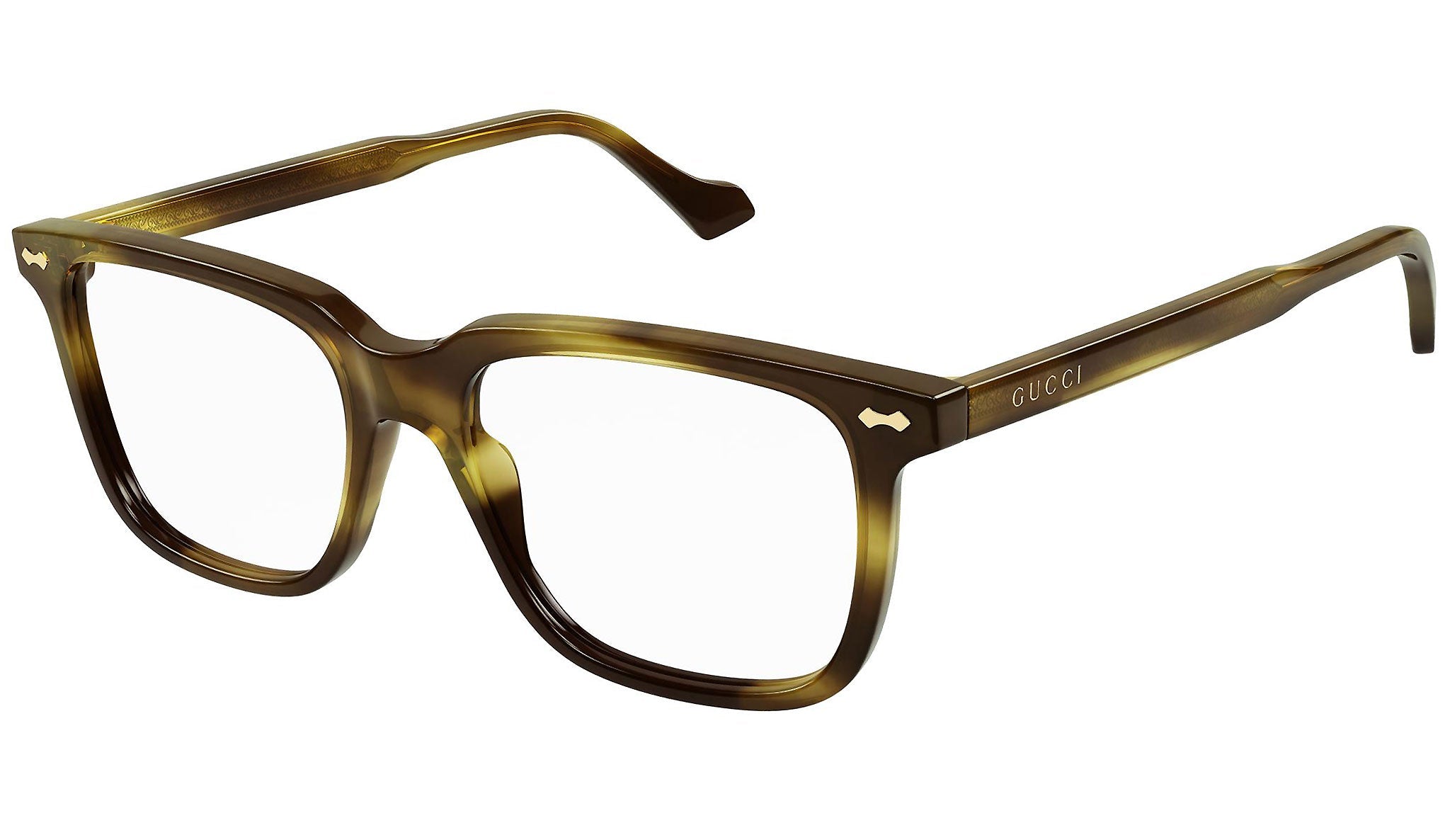 Occhiali da vista GUCCI GG0737O Shiny kaki melange havana