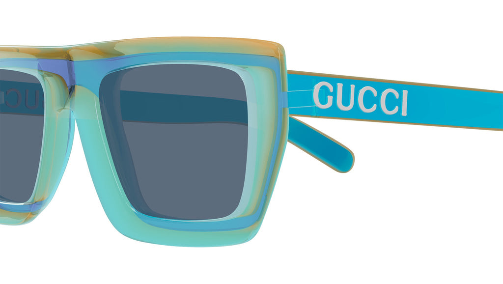 Occhiali da sole GUCCI GG1723S Front: shiny transparent neon light blue - front edge allover: shiny transparent mandarin