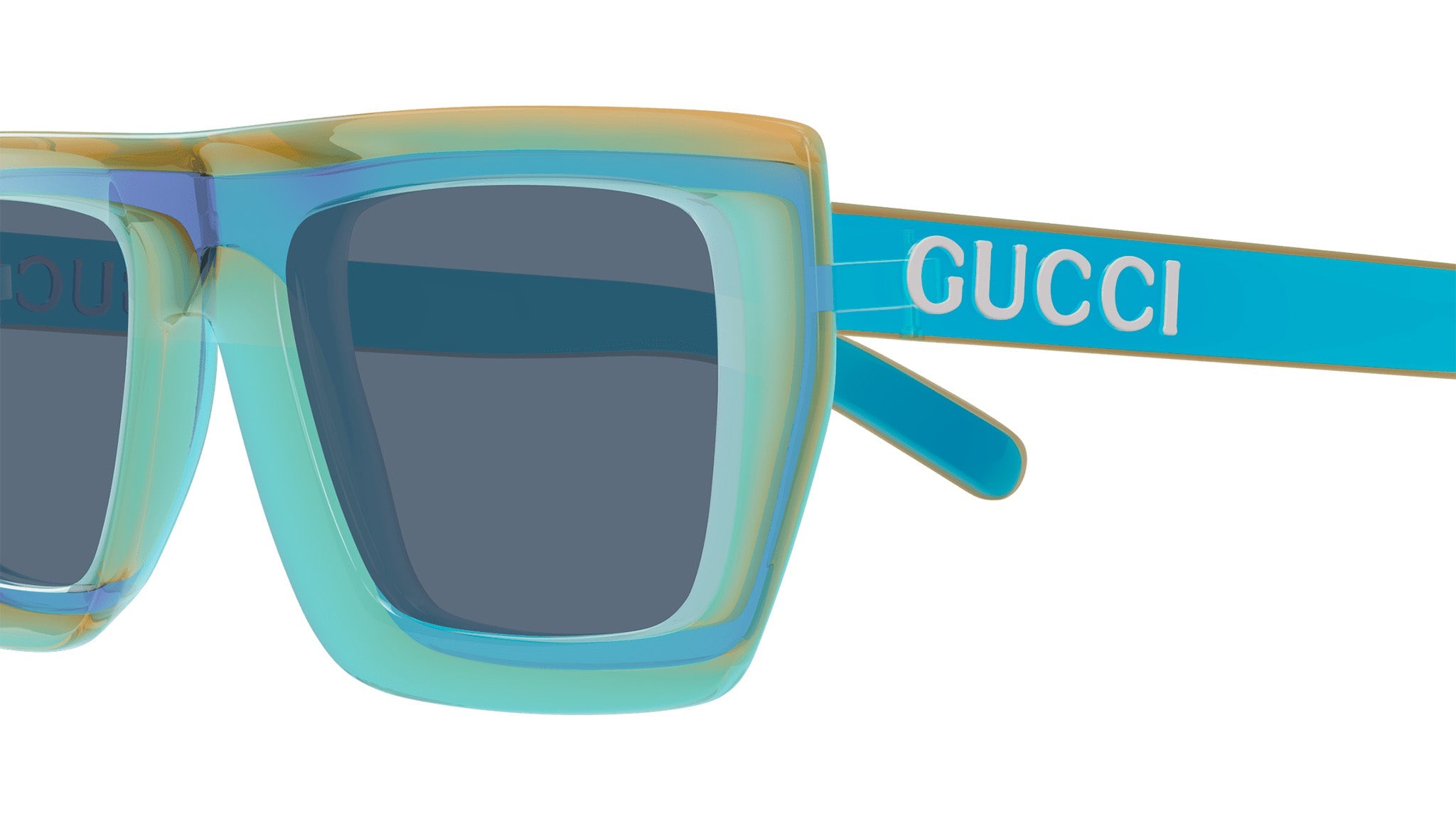 Occhiali da sole GUCCI GG1723S Front: shiny transparent neon light blue - front edge allover: shiny transparent mandarin