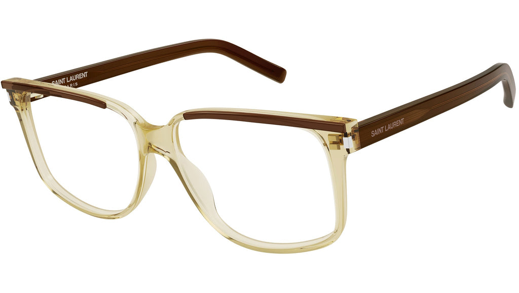 Occhiali da vista SAINT LAURENT SL599 Shiny bilayer transparent dark brown light yellow