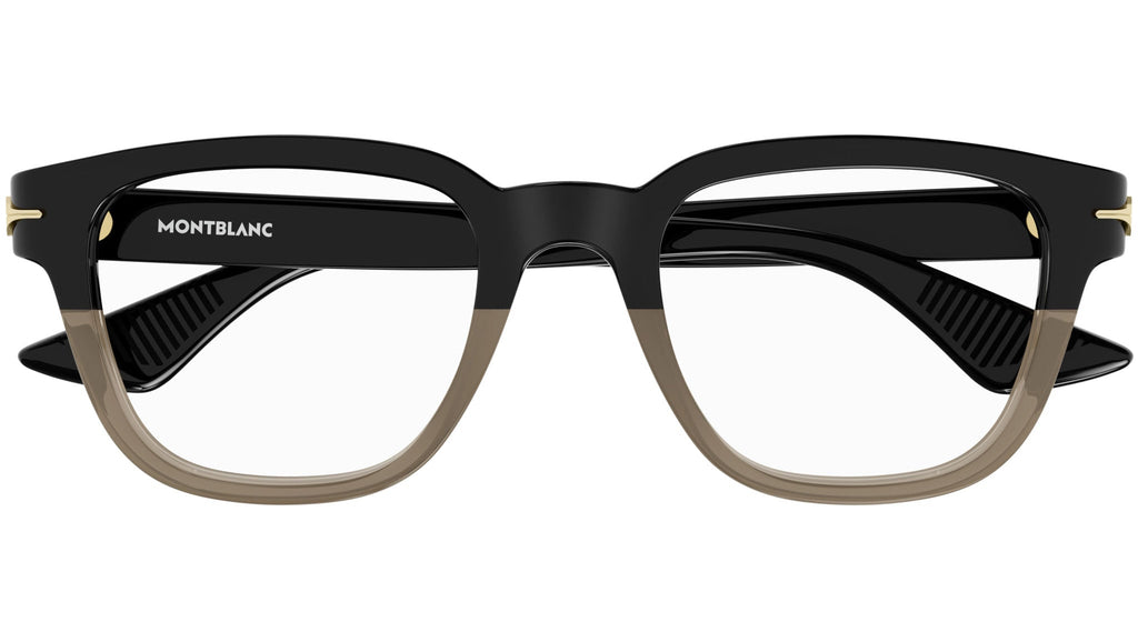Occhiali da vista MONTBLANC MB0305O Shiny solid black transparent mud
