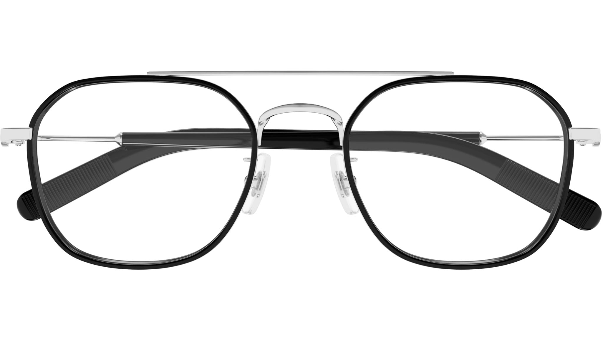Occhiali da vista MONTBLANC MB0391OA Shiny silver shiny black rim