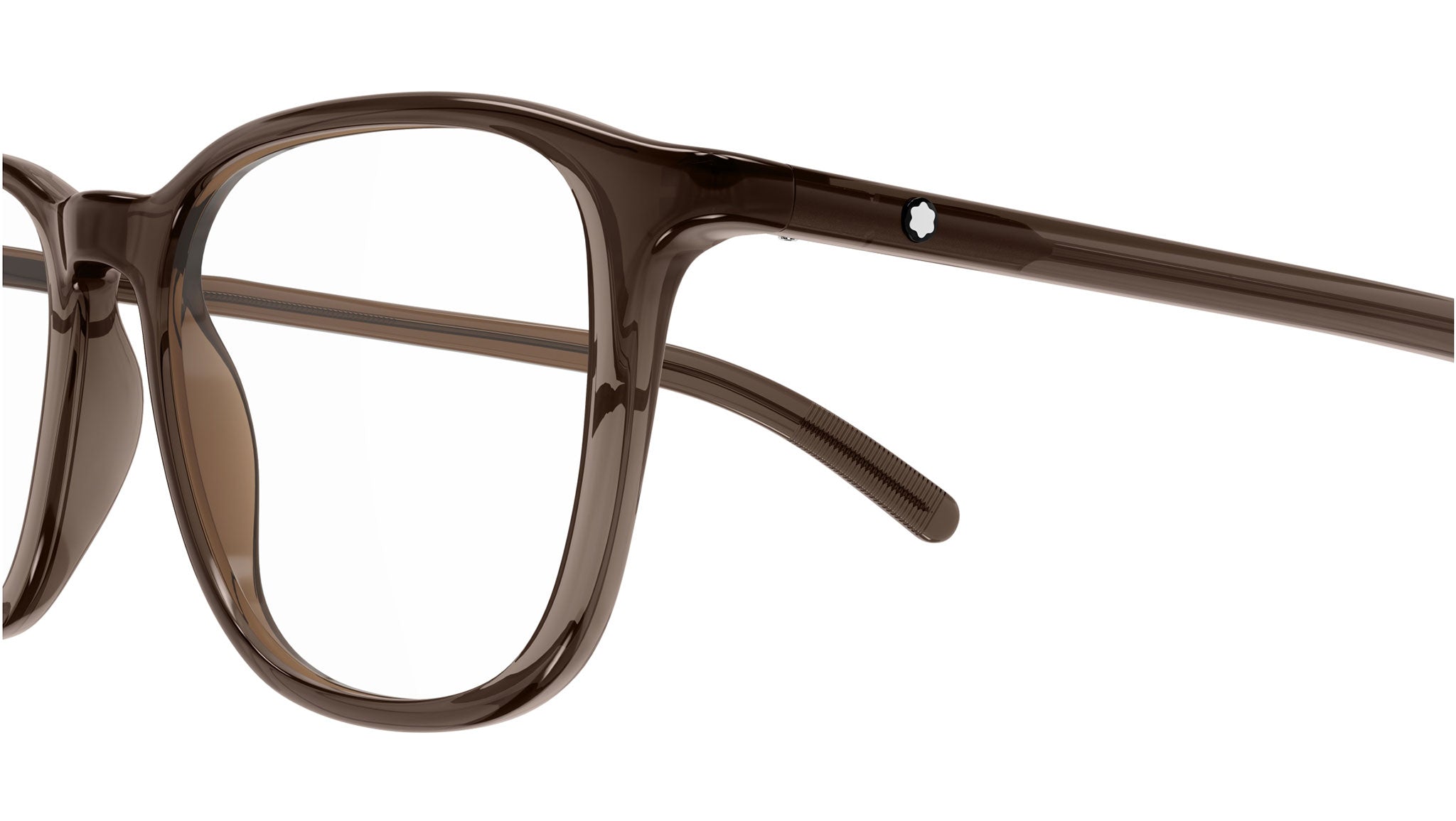 Occhiali da vista MONTBLANC MB0386O Shiny transparent brown
