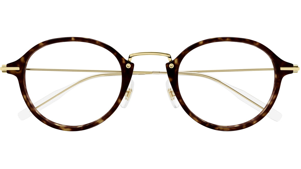 Occhiali da vista MONTBLANC MB0297O Shiny dark havana shiny light gold metal
