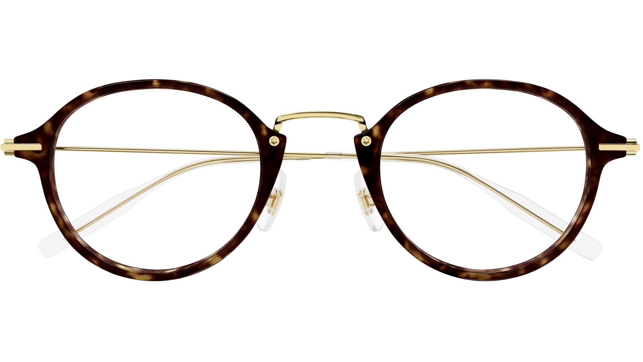 Occhiali da vista MONTBLANC MB0297O Shiny dark havana shiny light gold metal