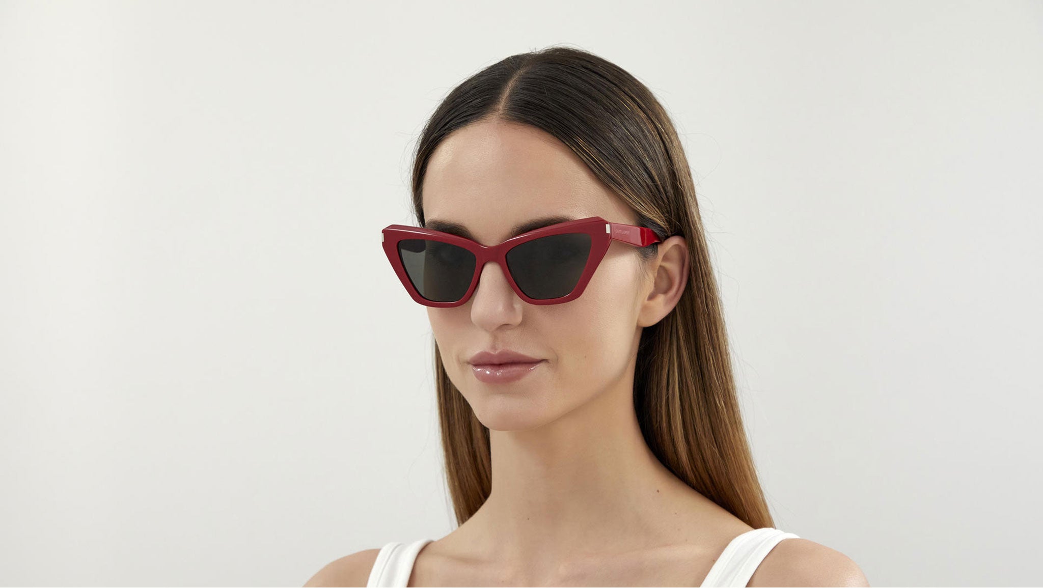 Occhiali da sole SAINT LAURENT SL466 Shiny solid red