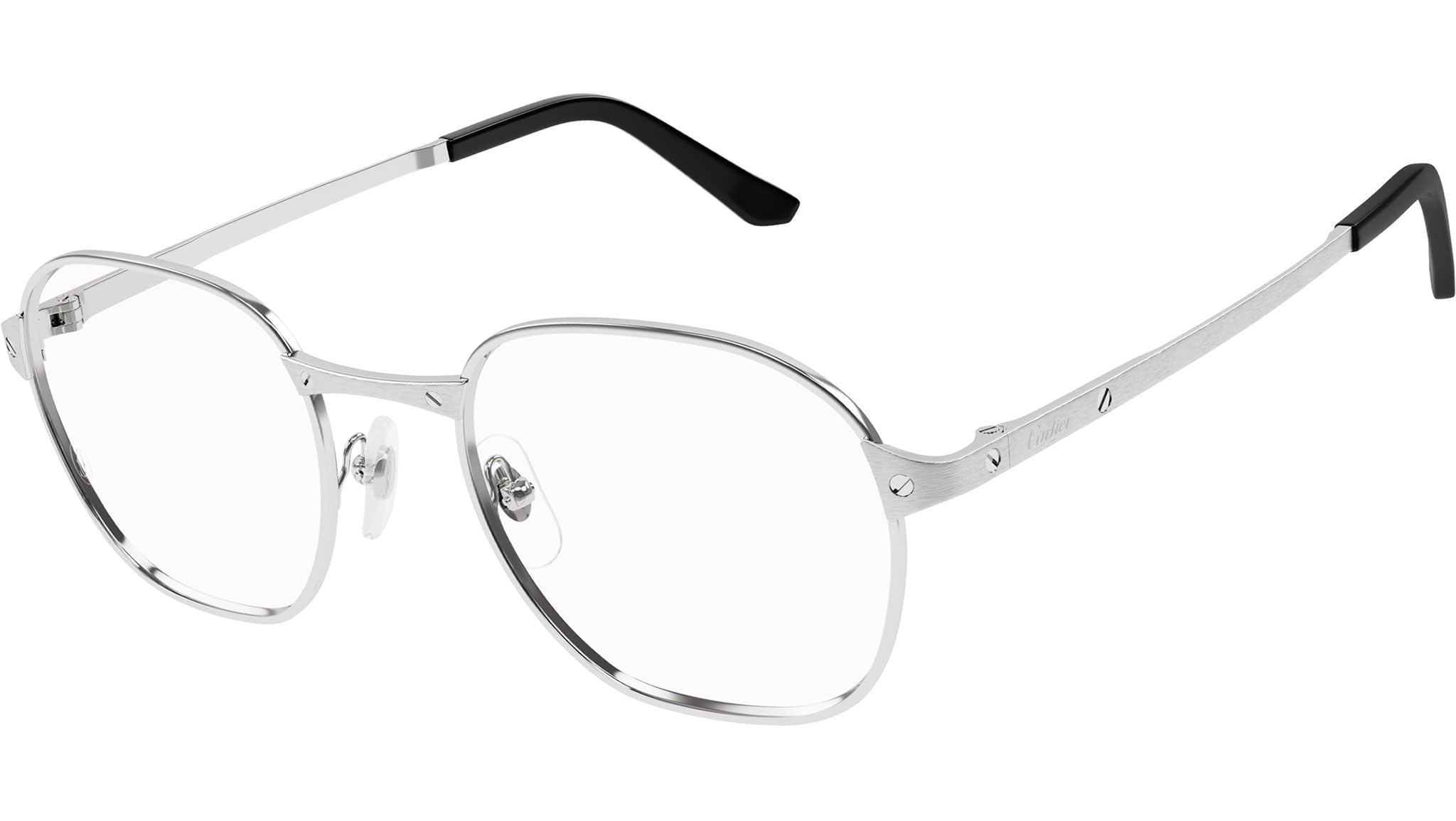 Occhiali da vista CARTIER CT0441O Smooth platinum finish and brushed platinum finish