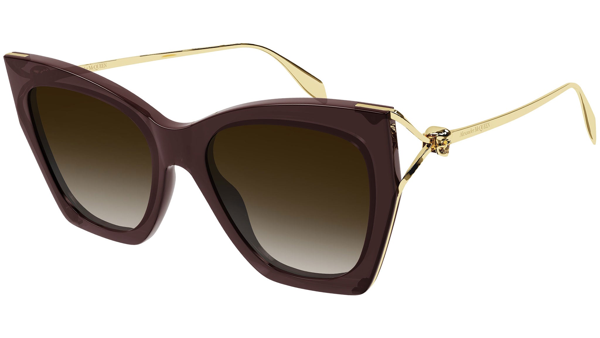 Occhiali da sole ALEXANDER MCQUEEN AM0375S Shiny transparent brown shiny gold