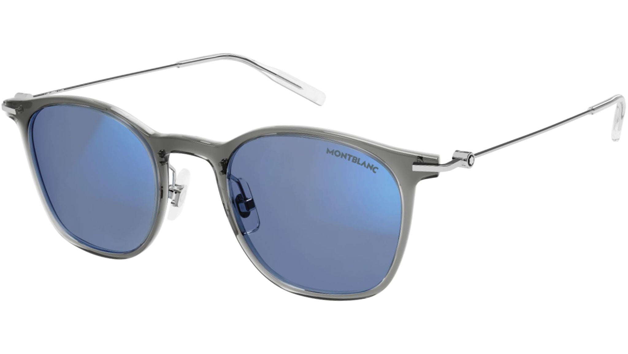 Occhiali da sole MONTBLANC MB0098S Shiny transparent grey