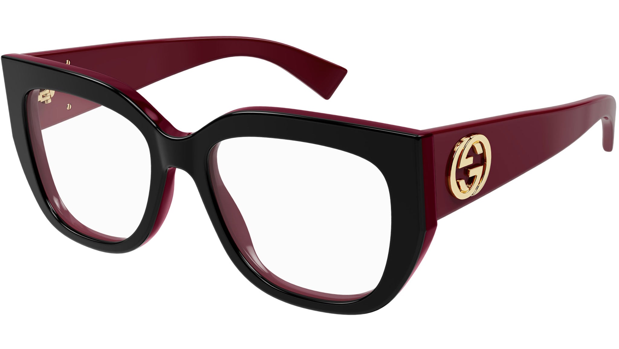 Occhiali da vista GUCCI GG1846O Shiny bilayer black solid burgundy