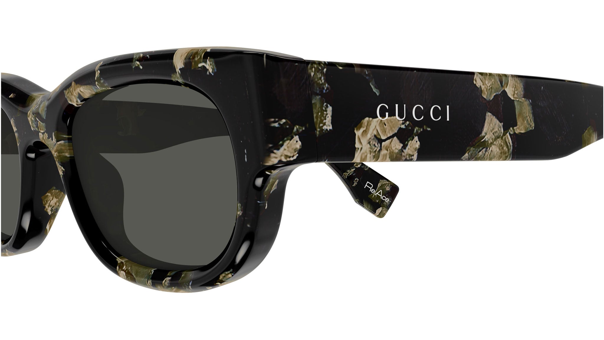 Occhiali da sole GUCCI GG1910S Shiny solid black with precious spotlight reace
