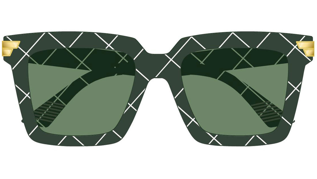 Occhiali da sole BOTTEGA VENETA BV1005S Shiny "intreccio" pattern solid green crystal