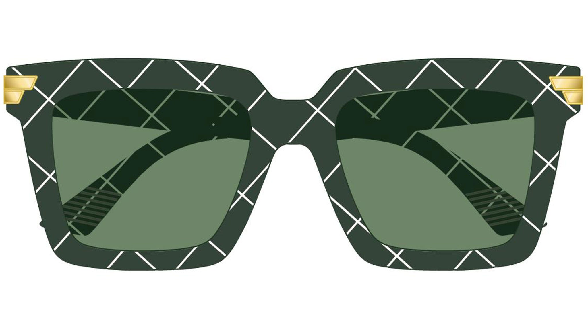 Occhiali da sole BOTTEGA VENETA BV1005S Shiny "intreccio" pattern solid green crystal