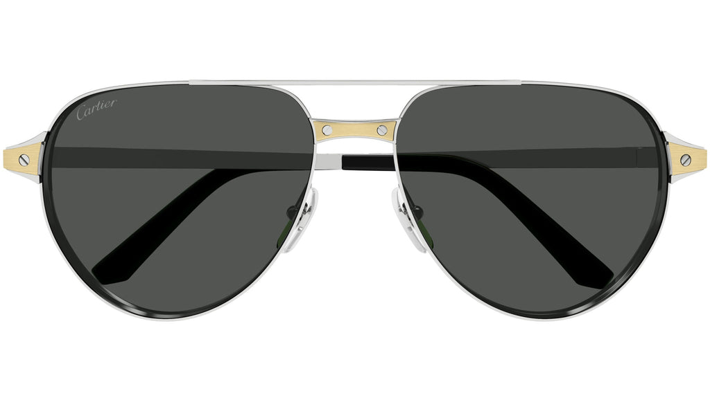 Occhiali da sole CARTIER CT0425S Smooth platinum finish with brushed champagne inserts