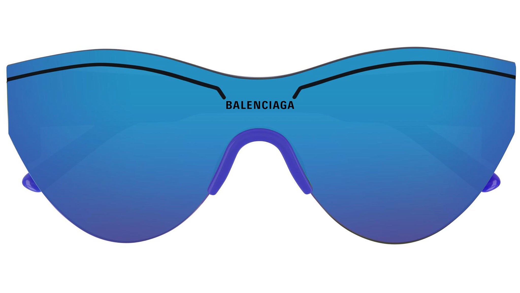 Occhiali da sole BALENCIAGA BB0004S Shiny solid electric bluette