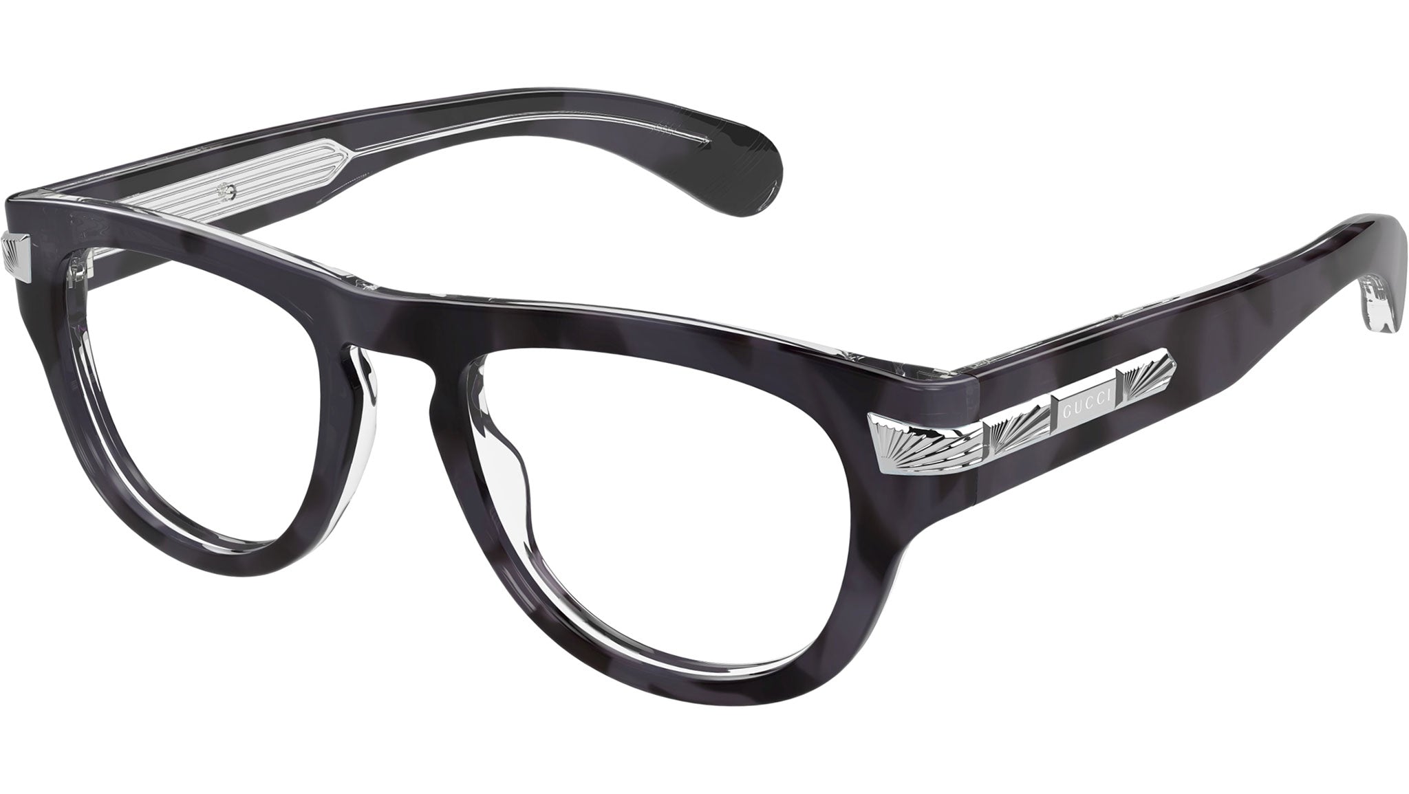 Occhiali da vista GUCCI GG1519O Shiny opal grey and black havana