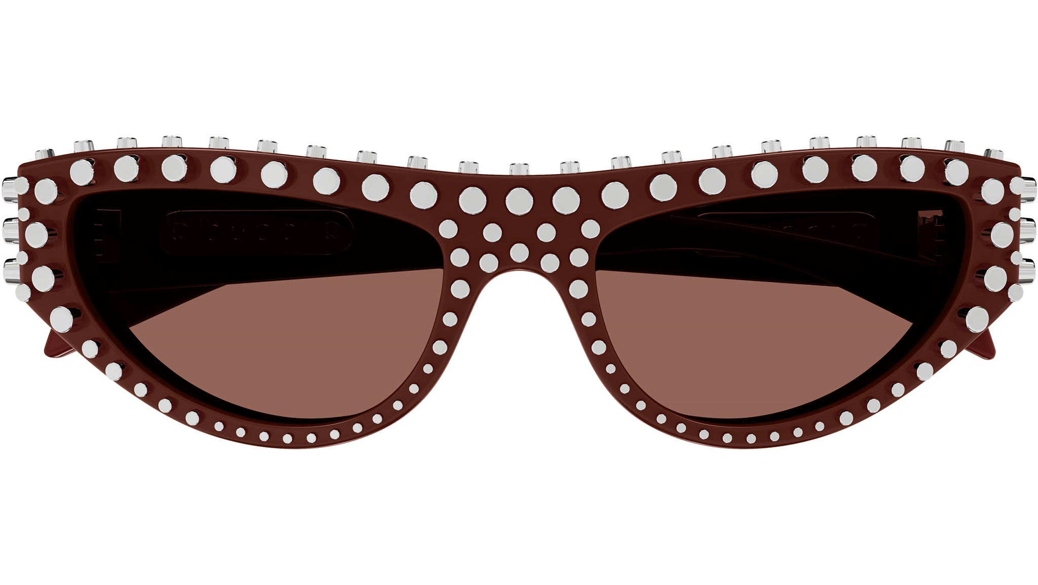 Occhiali da sole GUCCI GG1919S Shiny solid burgundy with studs on front