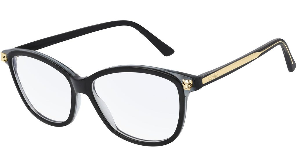 Occhiali da vista CARTIER CT0207O Shiny bilayer black transparent grey