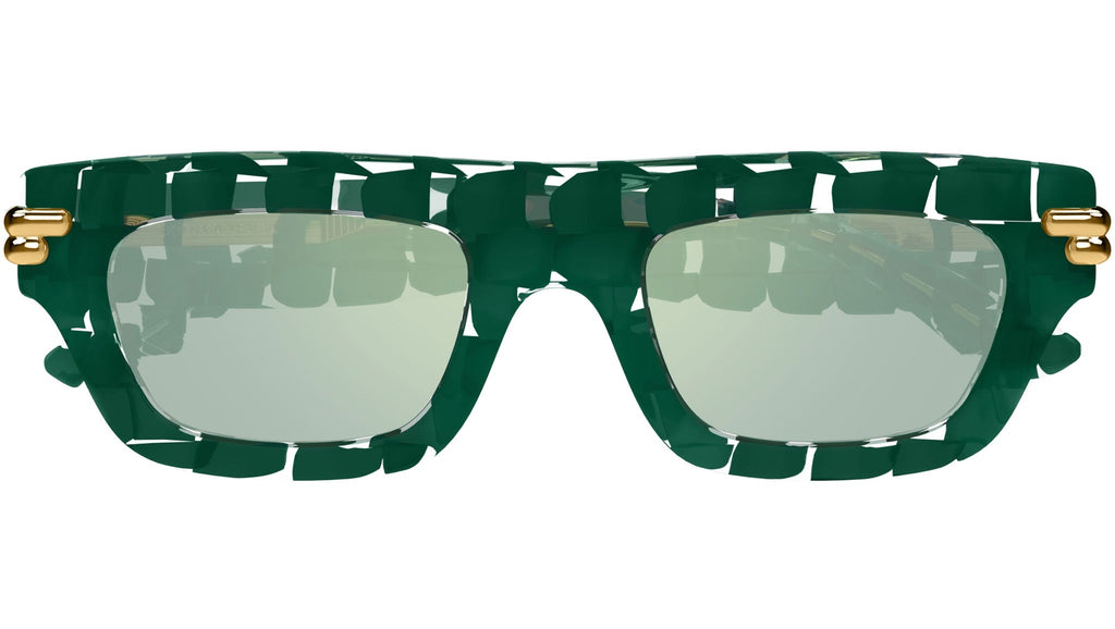 Occhiali da sole BOTTEGA VENETA BV1321S Solid dark green + crystal "intreccio" pattern