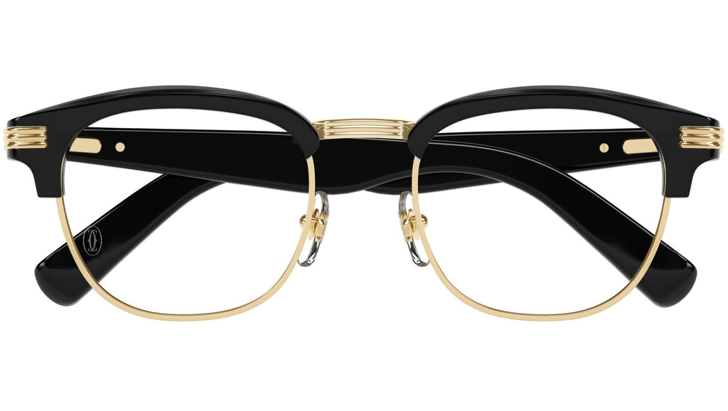 Occhiali da vista CARTIER CT0496O Black with smooth golden finish metal front