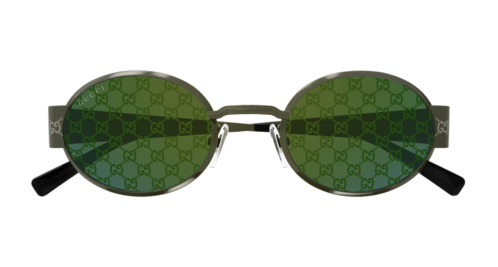 Occhiali da sole GUCCI GG1854S Shiny transparent varnish military green laser guccissima texture