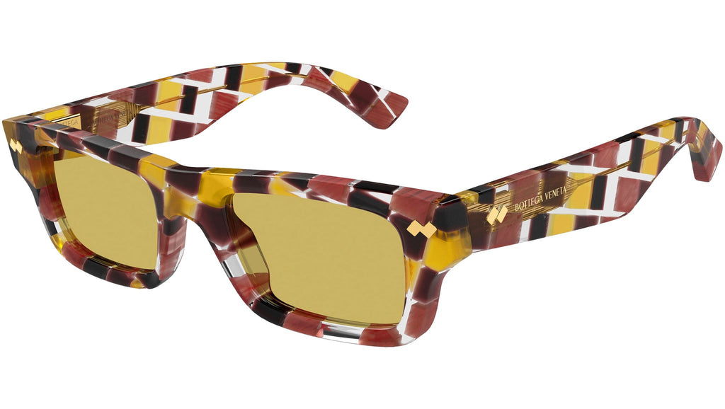 Occhiali da sole BOTTEGA VENETA BV1351S Shiny burgundy and ocher damier