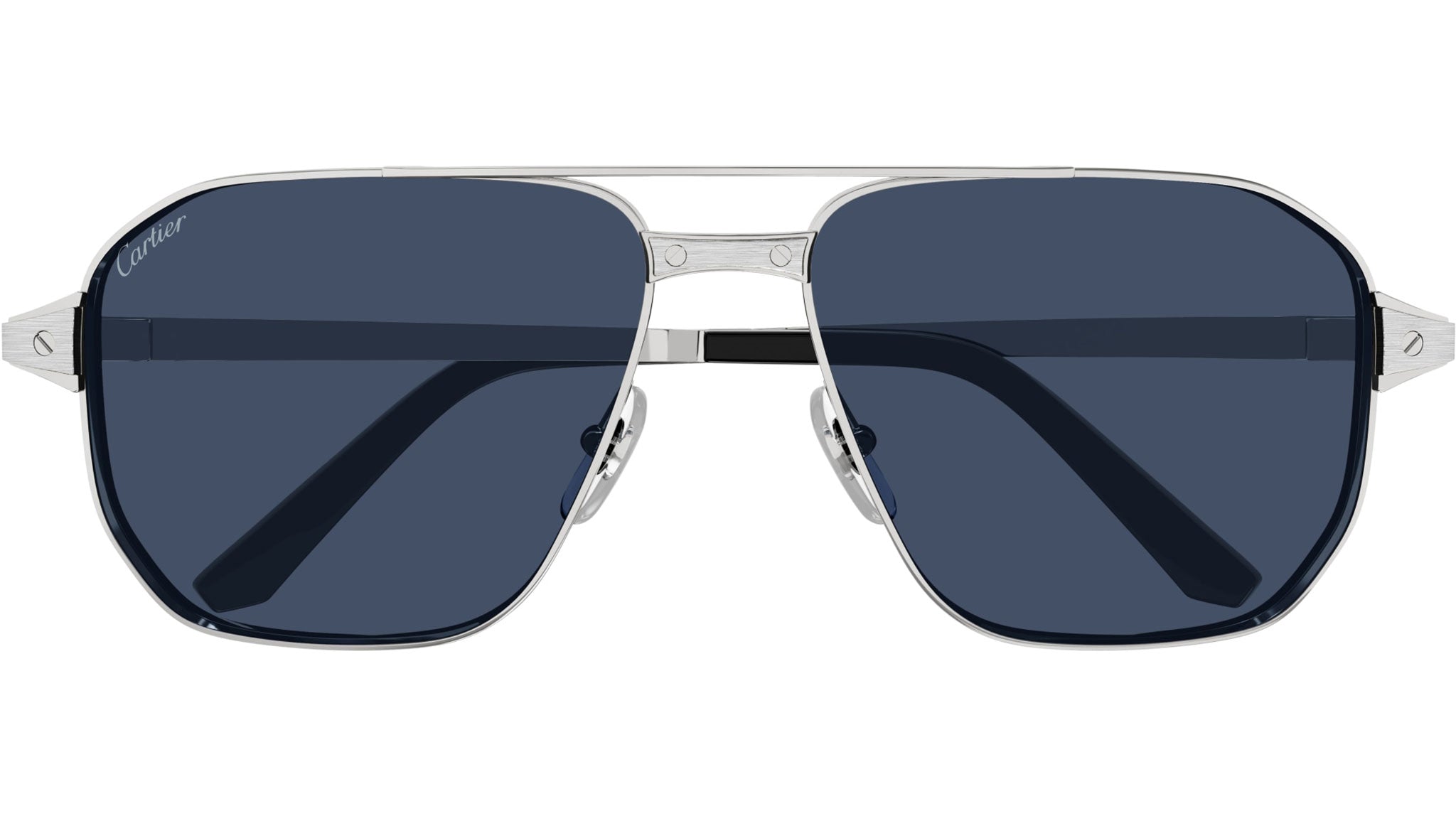 Occhiali da sole CARTIER CT0424S Smooth platinum finish with brushed platinum inserts