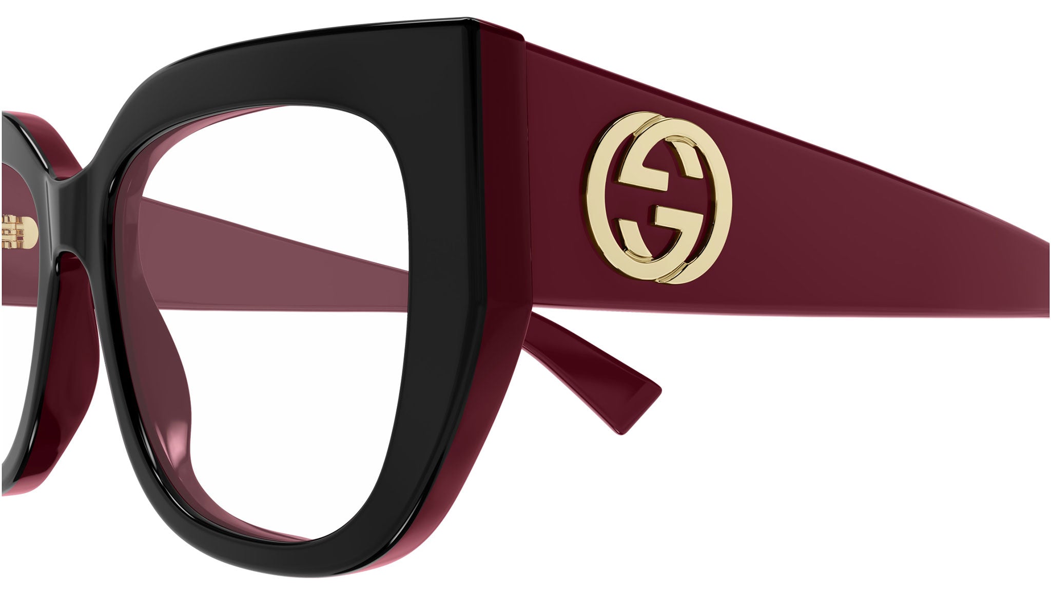 Occhiali da vista GUCCI GG1846O Shiny bilayer black solid burgundy