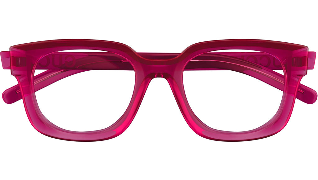 Occhiali da vista GUCCI GG1721O Front: shiny transparent dark cyclamen - front edge all over shiny transparent pink
