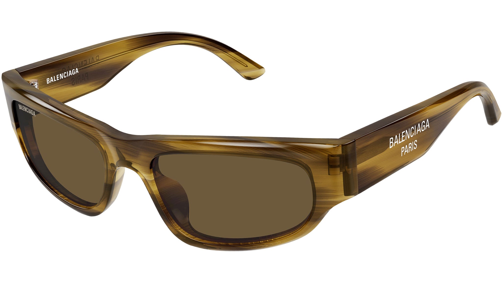 Occhiali da sole BALENCIAGA BB0388S Shiny striated brown havana