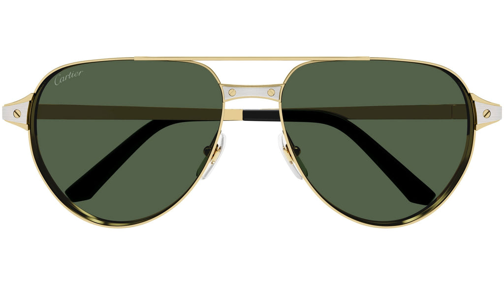 Occhiali da sole CARTIER CT0425S Smooth golden finish with brushed platinum inserts