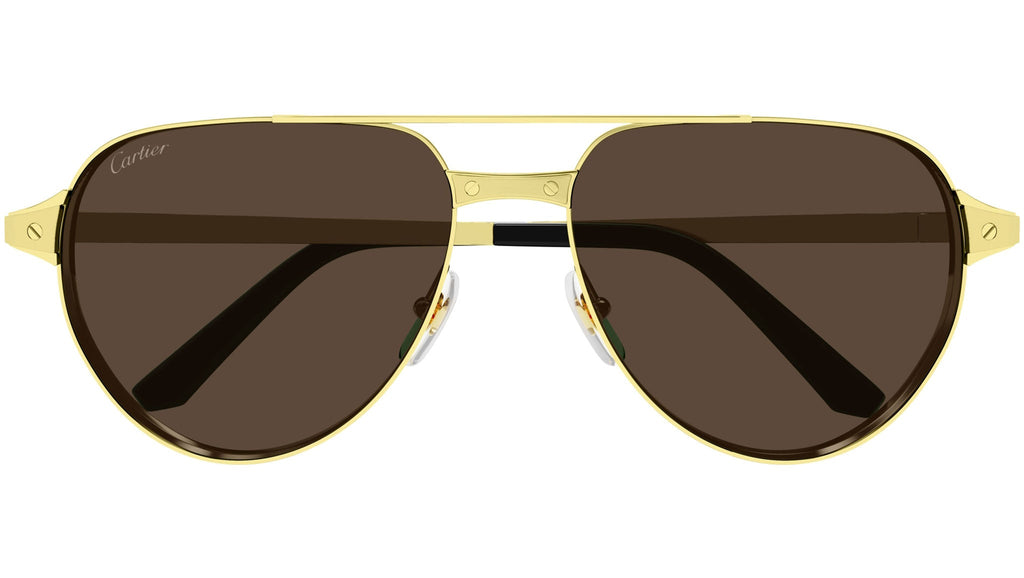 Occhiali da sole CARTIER CT0425S Smooth pale finish with brushed pale inserts