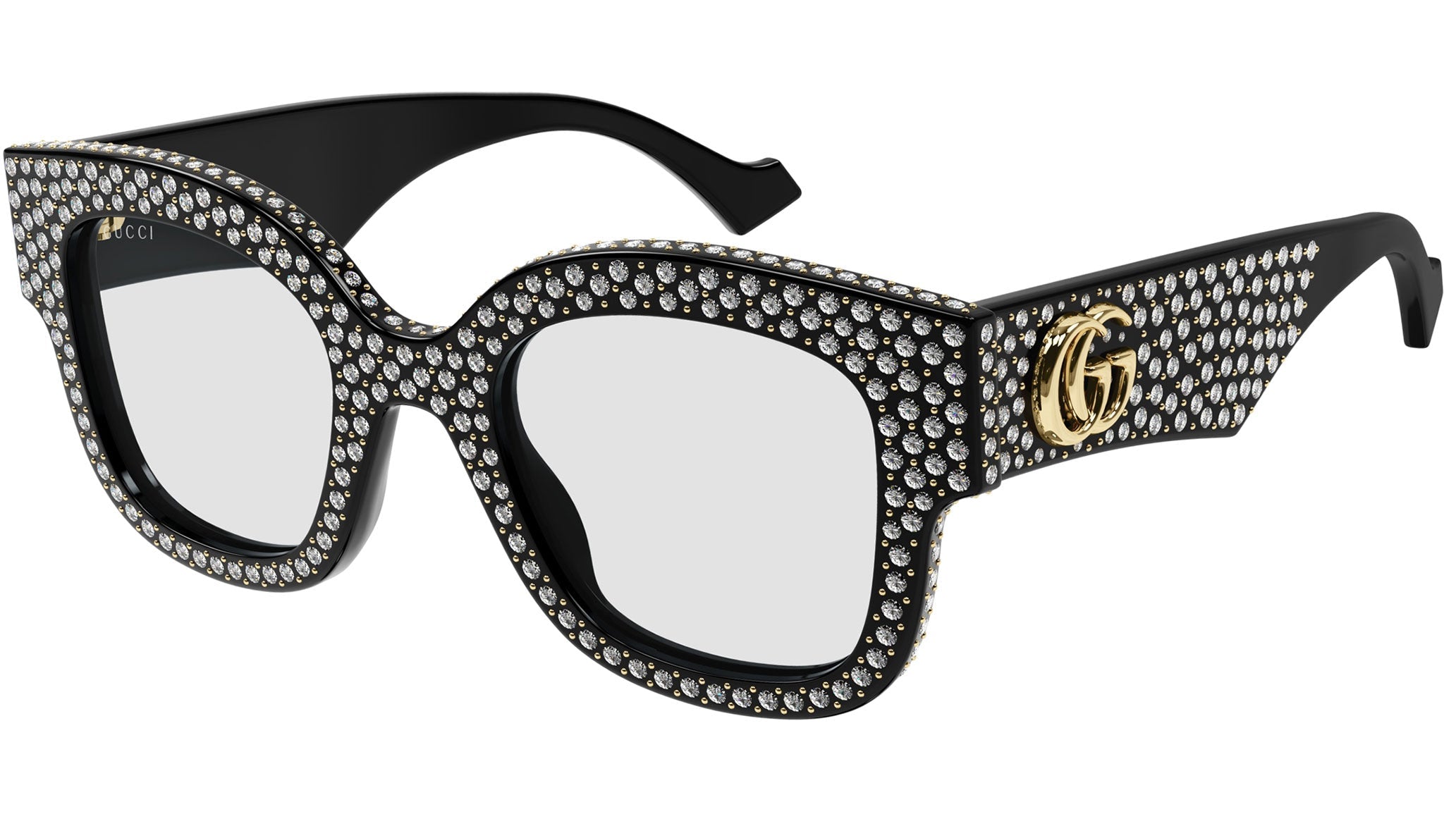 Occhiali da sole GUCCI GG1423S Shiny solid black with strass and studs