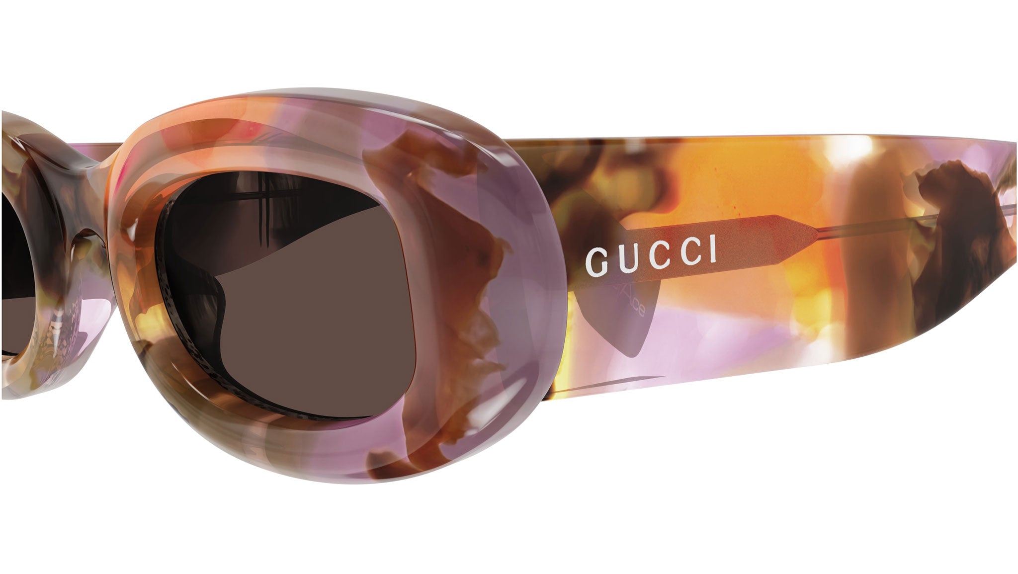 Occhiali da sole GUCCI GG1907S Macro spotted transparent mandarin
