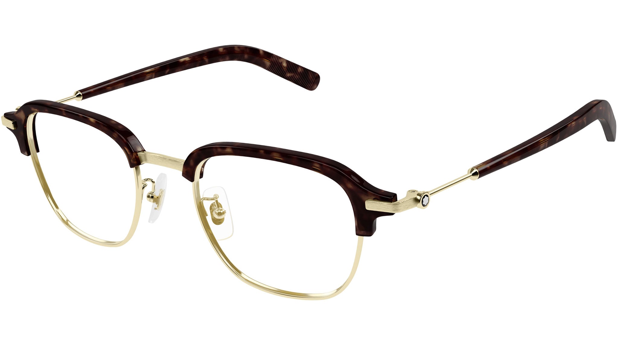 Occhiali da vista MONTBLANC MB0390O Shiny light gold shiny dark havana ciliar