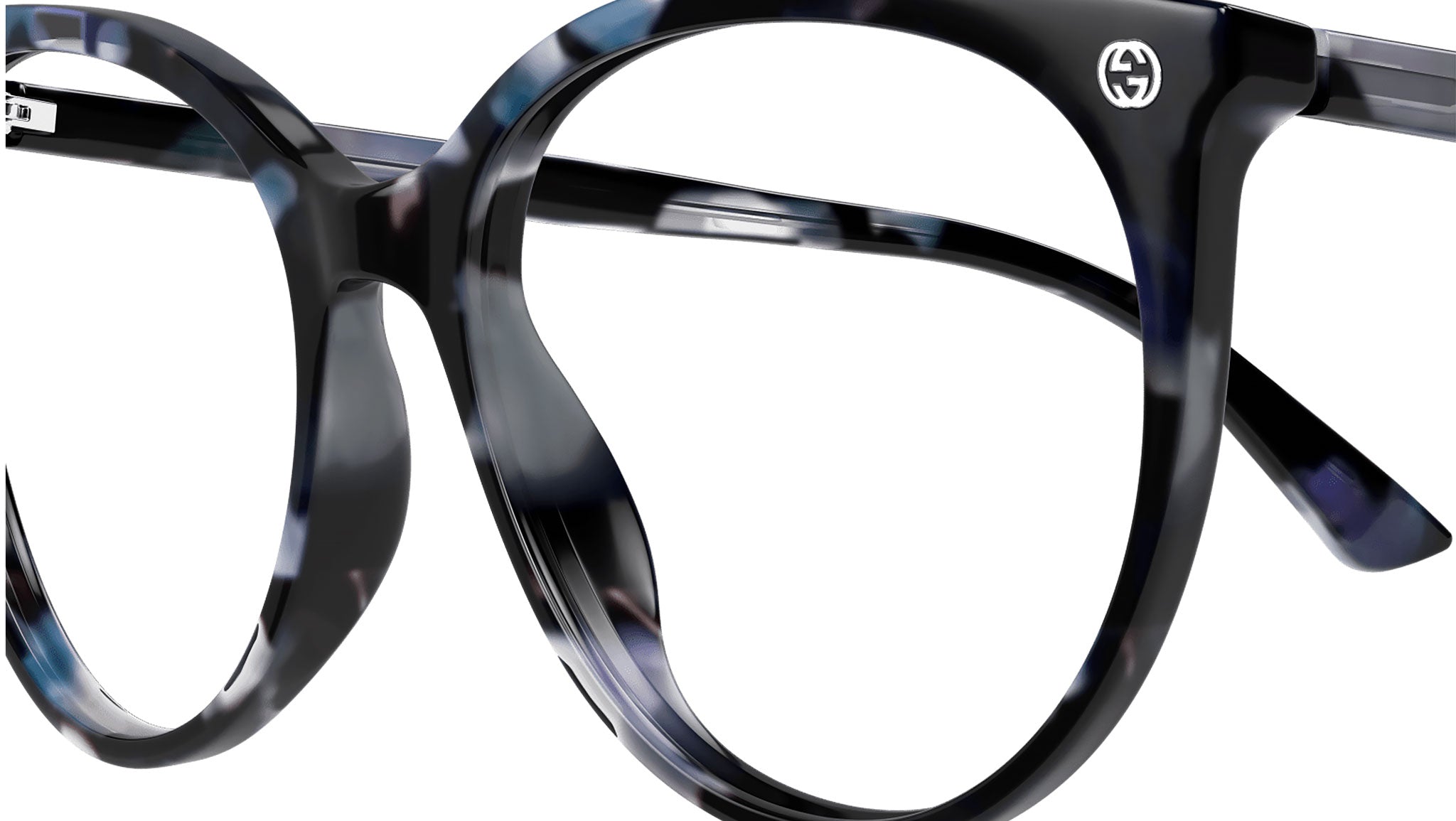 Occhiali da vista GUCCI GG0093O Shiny melange violet grey and black havana