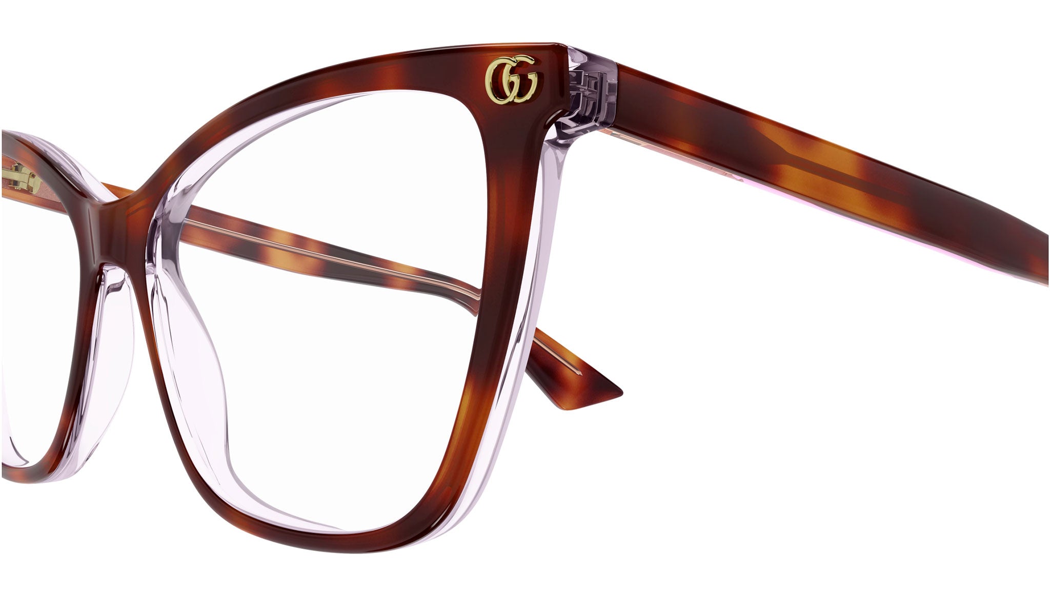 Occhiali da vista GUCCI GG1817O Shiny bilayer medium havana + milky light mauve