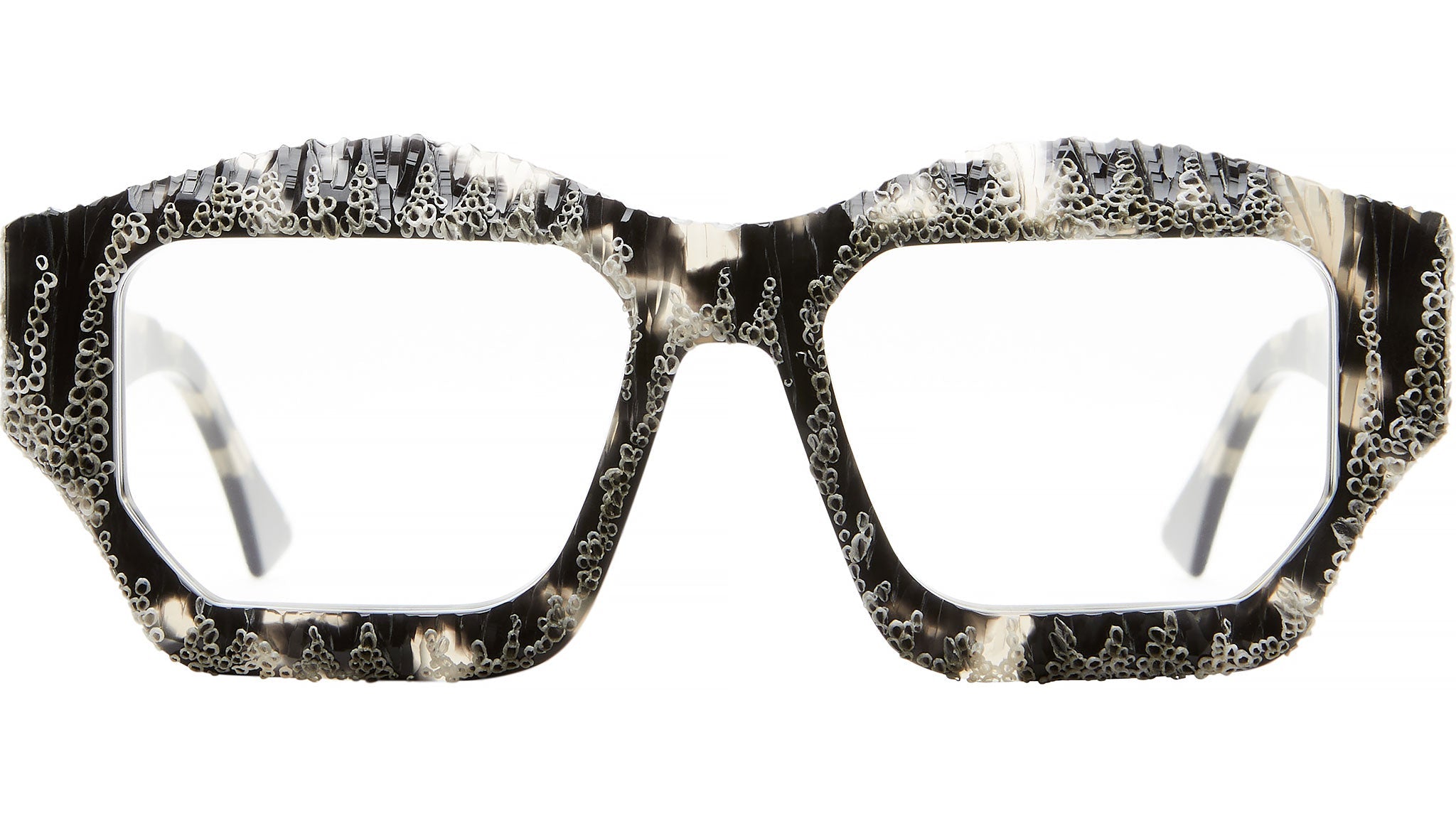 Occhiali da vista KUBORAUM F4 Havana grey handcraft finishing white coral