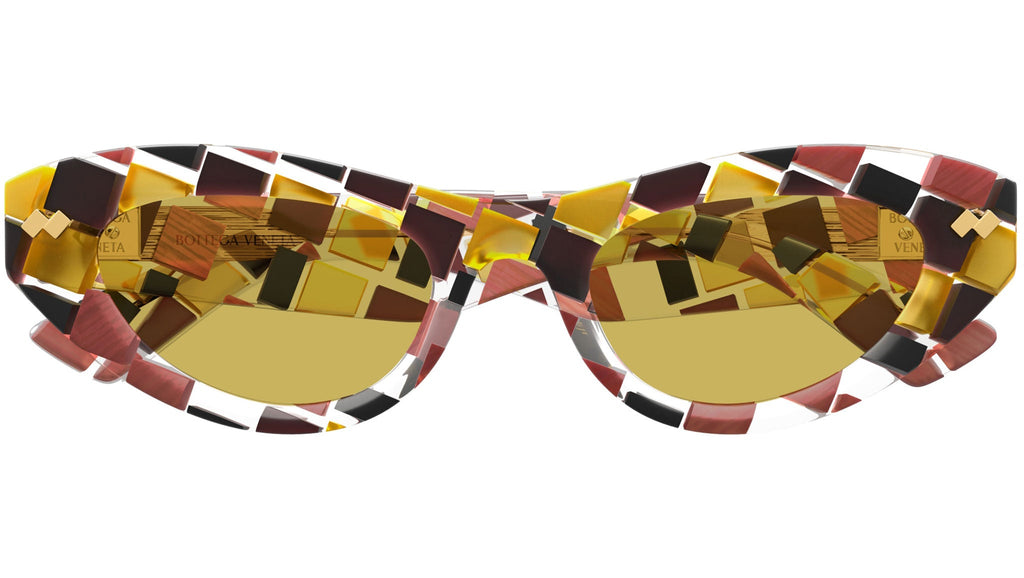Occhiali da sole BOTTEGA VENETA BV1350S Shiny burgundy and ocher damier