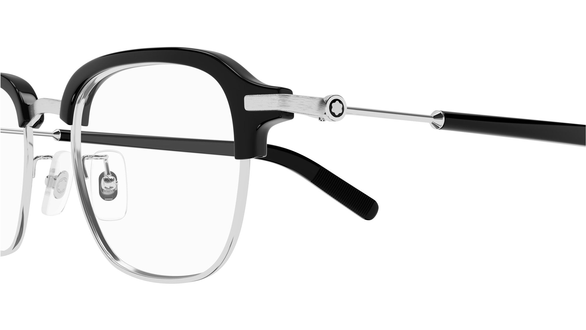 Occhiali da vista MONTBLANC MB0390O Shiny silver shiny black ciliar