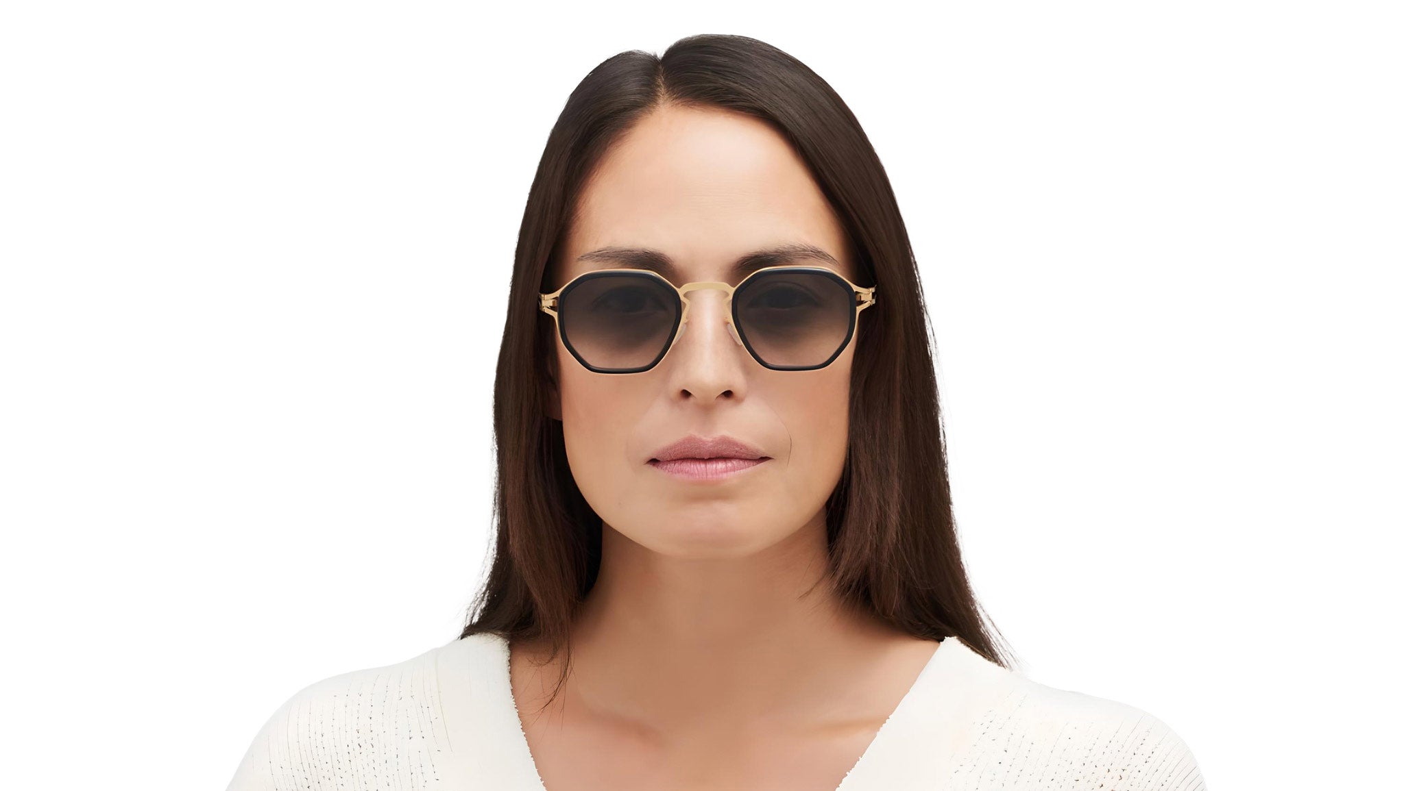 Occhiali da sole MYKITA GIA Glossy gold milky indigo