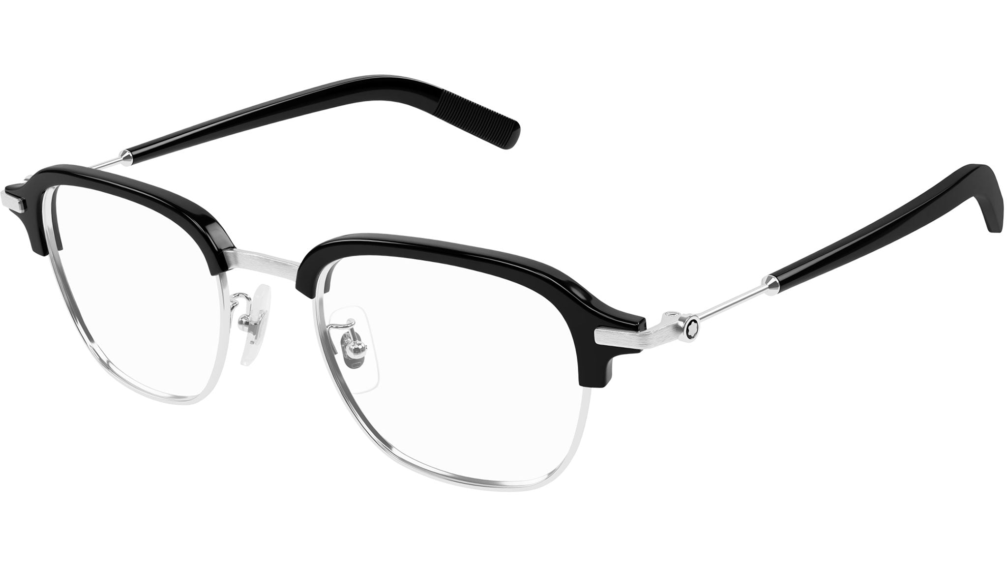 Occhiali da vista MONTBLANC MB0390O Shiny silver shiny black ciliar